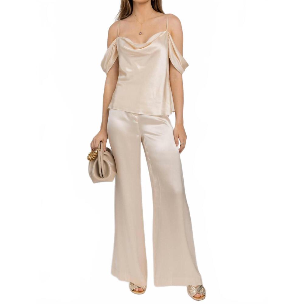 NEW L'AGENCE ellington draped sleeve camisole in pearl